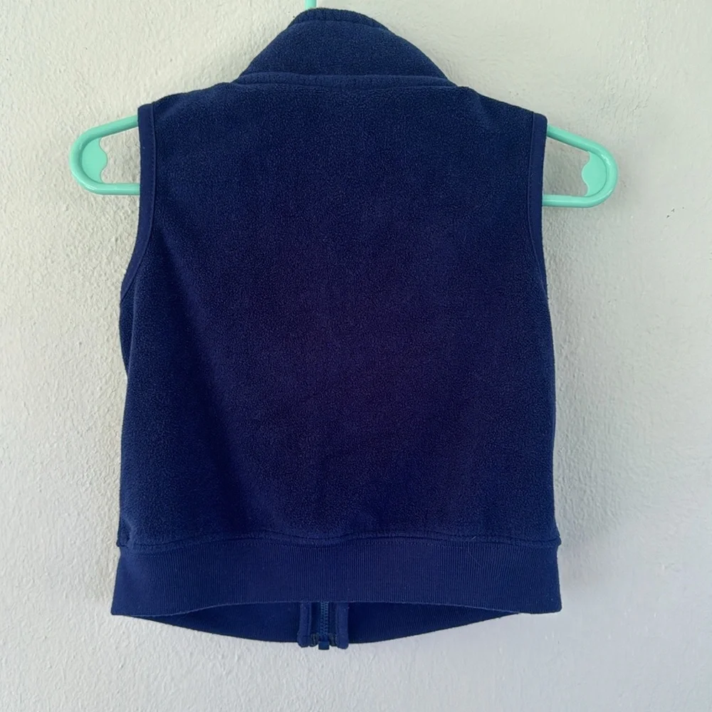 Carter’s blue fleece baby boy full zip Sherpa neckline fair isle vest size 12M